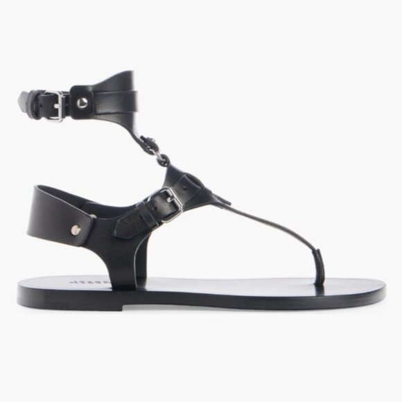 Isabel Marant Eveen Black Leather Gladiator Sandals Removable ankle strap Sz 40 - Picture 15 of 15